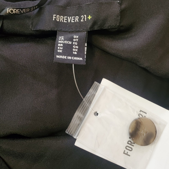 Black Babydoll Midi Dress OX Plus Size Button Down Office Whimsigoth - Picture 8 of 16